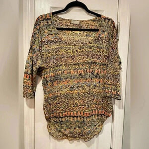 Feather Clothing Soft Brushed Cotton Dolman Sleeve Scoop Neck Top Size M